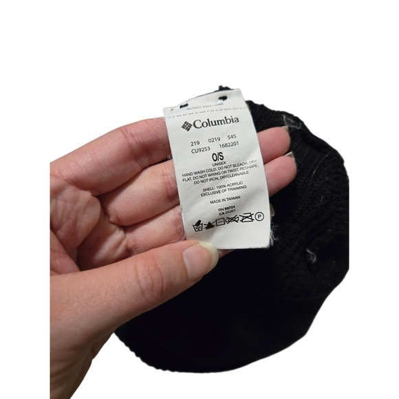 Columbia black knit ribbed winter hat, one size - Picture 2 of 2
